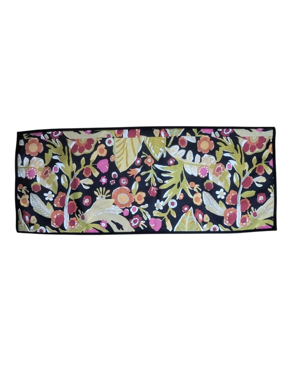 Pottery Barn Black Tropic Floral Pillow Cover 100% Cotton 14"x36"